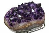 Amethyst Geode Section With Metal Stand - Uruguay #152209-1